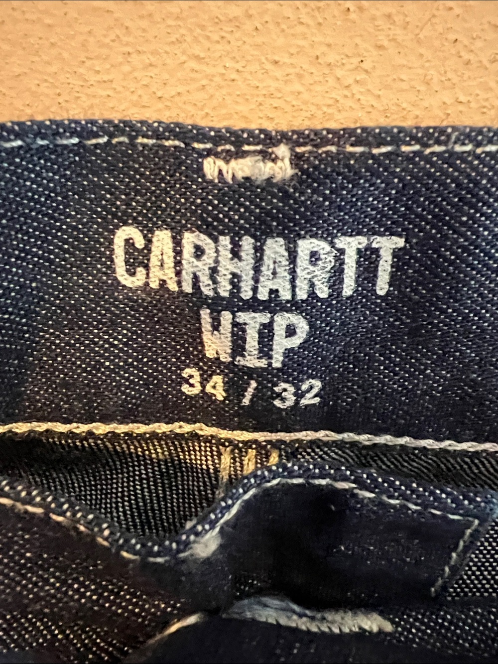 CARHARTT WIP RUCK SINGLE KNEE BLUE RIGID CARPENTER JEANS SIZE 36X30 - Picture 2 of 10